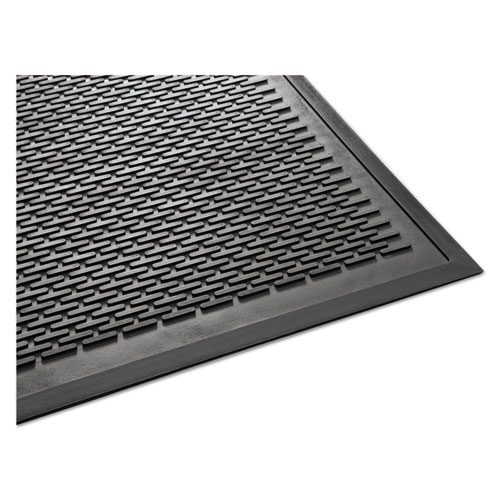 Clean Step Outdoor Rubber Scraper Mat, Polypropylene, 36 x 60, Black