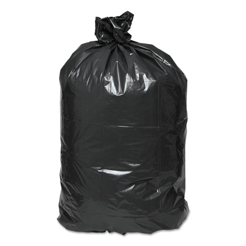 Image of Linear Low Density Recycled Can Liners, 45 gal, 1.65 mil, 40" x 46", Black, 10 Bags/Roll, 10 Rolls/Carton