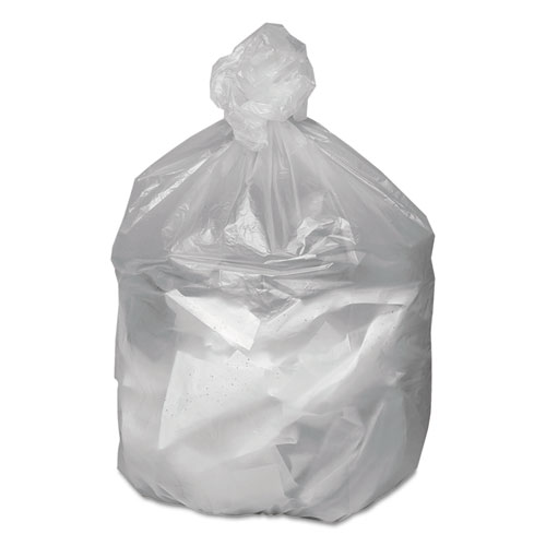 Waste Can Liners, 10 gal, 6 microns, 24" x 24", Natural, 1,000/Carton