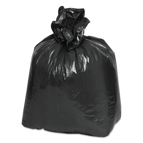 Image of Linear Low Density Recycled Can Liners, 16 gal, 0.85 mil, 24" x 33", Black, 25 Bags/Roll, 20 Rolls/Carton
