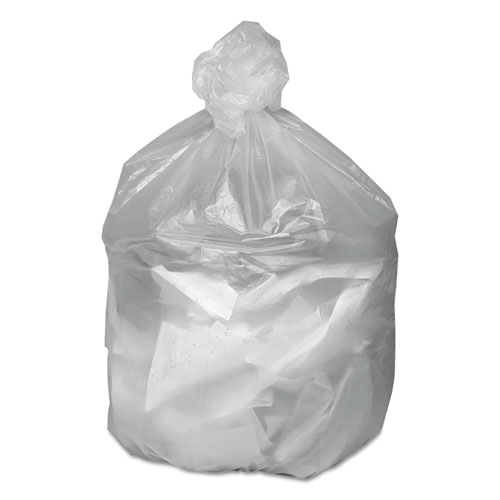 Waste Can Liners, 33 gal, 9 mic, 33" x 39", Natural, 25 Bags/Roll, 20 Rolls/Carton