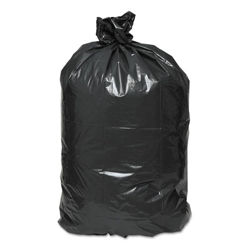 Linear Low Density Recycled Can Liners, 60 gal, 1.25 mil, 38" x 58", Black, 100/Carton