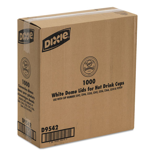 Image of Dome Drink-Thru Lids, Fits 10 oz to 16 oz Paper Hot Cups, White, 1,000/Carton