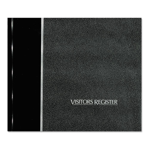 National® Hardcover Visitor Register Book, Black Cover, 9.78 X 8.5 Sheets, 128 Sheets/Book