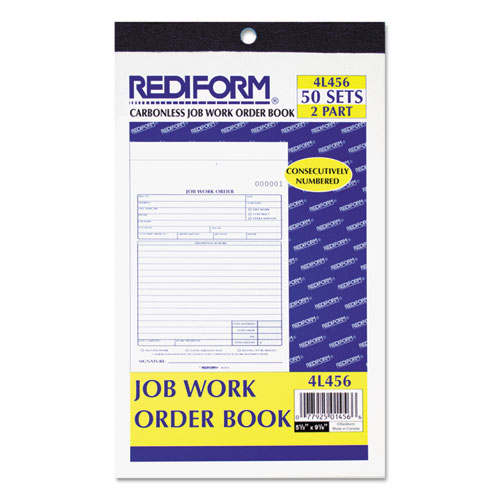 Job Work Order Book, 5 1/2 x 8 1/2, Two Part Carbonless, 50/Book