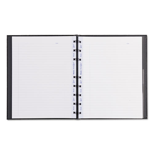 MiracleBind Notebook, 1 Subject, Medium/College Rule, Black Cover, 9.25 x 7.25, 75 Sheets