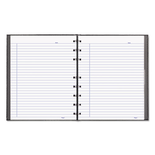NotePro Notebook, 1 Subject, Narrow Rule, Black Cover, 9.25 x 7.25, 75 Sheets