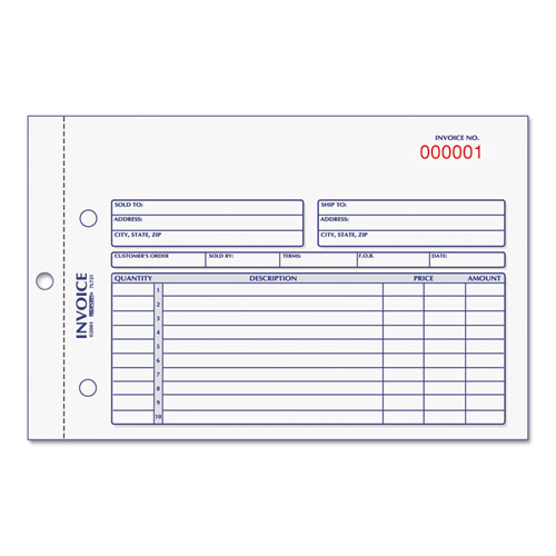 Invoice Book, 5 1/2 X 7 7/8, Carbonless Duplicate, 50 Sets/book