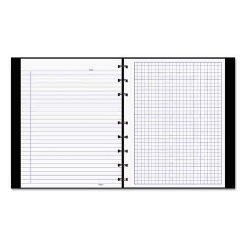 NotePro Quad Notebook, Data/Lab-Record Format with Narrow and Quadrille Rule Sections, Black Cover, (96) 9.25 x 7.25 Sheets