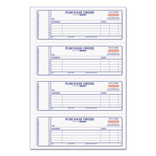 Image of Rediform® Purchase Order Book, 5 Lines, Two-Part Carbonless, 7 X 2.75, 4 Forms/Sheet, 400 Forms Total