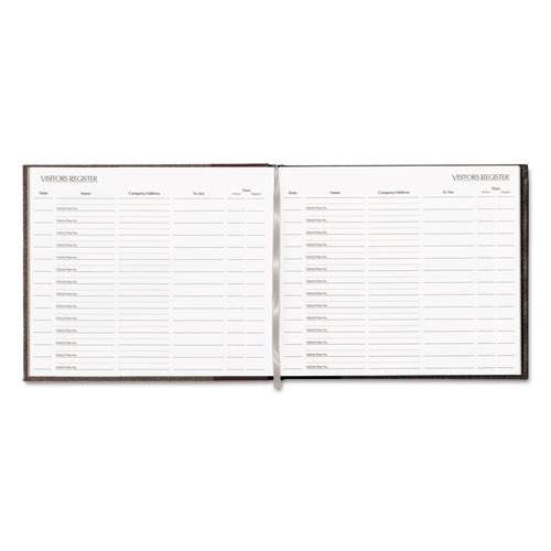 Hardcover Visitor Register Book, Burgundy Cover, 9.78 x 8.5 Sheets, 128 Sheets/Book