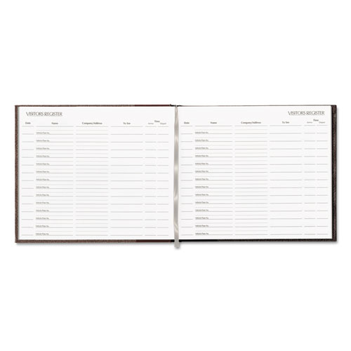 Image of National® Hardcover Visitor Register Book, Black Cover, 9.78 X 8.5 Sheets, 128 Sheets/Book