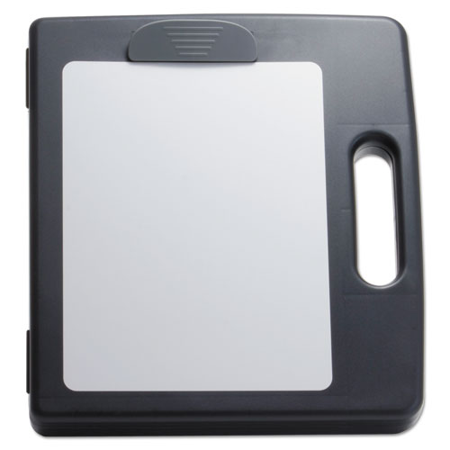 Image of Officemate Portable Dry Erase Clipboard Case, 0.5" Clip Capacity, Holds 8.5 X 11 Sheets, Charcoal