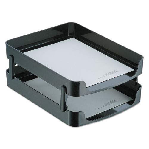 2200 SERIES FRONT-LOADING DESK TRAY, 2 SECTIONS, LETTER SIZE FILES, 10.25" X 13.63" X 2", BLACK