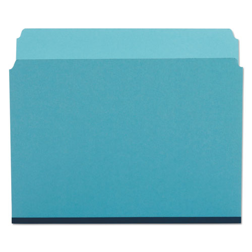 Pressboard Expanding File Folders, Straight Tab, Letter Size, Blue, 25/Box