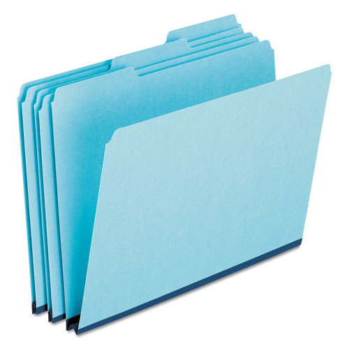 Pendaflex® Pressboard Expanding File Folders, 1/3-Cut Tabs: Assorted, Legal Size, 1" Expansion, Blue, 25/Box
