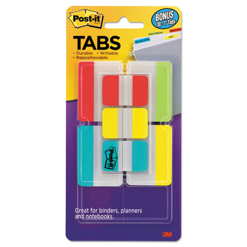 TABS VALUE PACK, 1/5-CUT AND 1/3-CUT TABS, ASSORTED COLORS, 1" AND 2" WIDE, 114/PACK