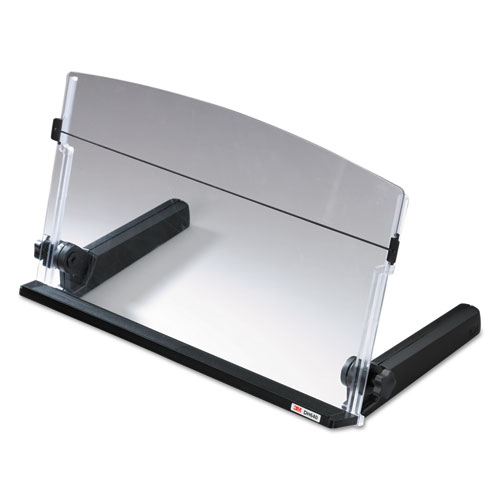 Image of In-Line Freestanding Copyholder, 300 Sheet Capacity, Plastic, Black/Clear