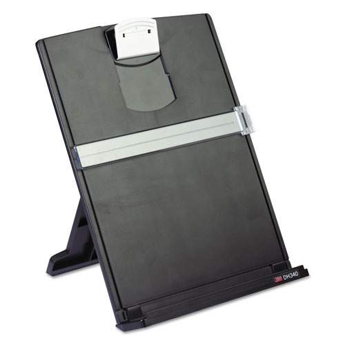 Fold-Flat Freestanding Desktop Copyholder, Plastic, 150 Sheet Capacity, Black | by Plexsupply