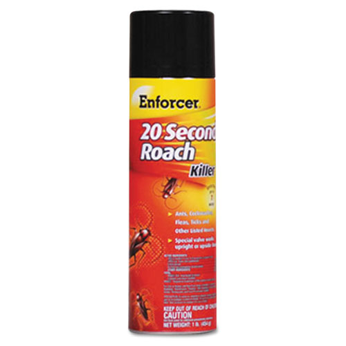 Enforcer® 20-Second Roach Killer, 16 oz Aerosol, Indoor; Outdoor, 12/Carton