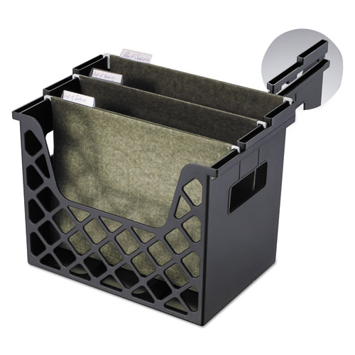 Image of Recycled Desktop File Organizer, 3 Sections, Letter Size Files, 13.25" x 8.63" x 10.75", Black