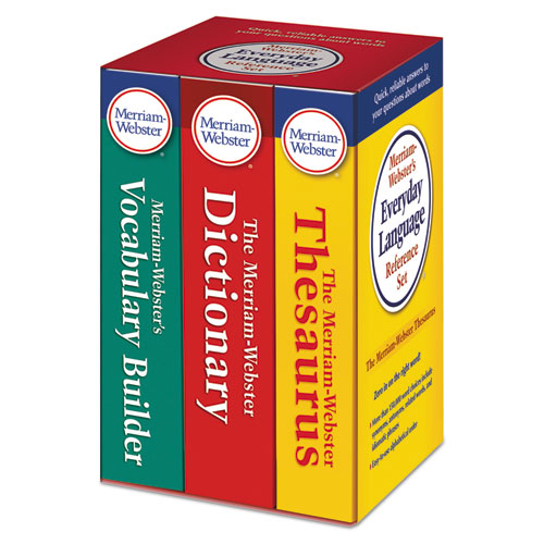 Merriam Webster® Everyday Language Reference Set, Dictionary, Thesaurus, Vocabulary Builder