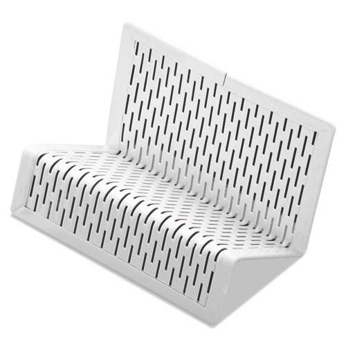 Urban Collection Punched Metal Business Card Holder, Holds 50 2 x 3 1/2, White | by Plexsupply