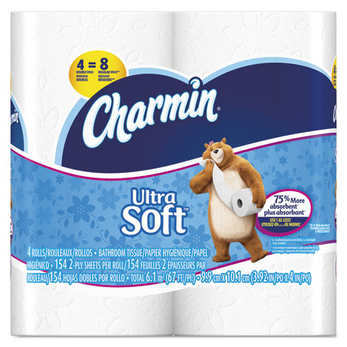 Charmin® Ultra Soft Bathroom Tissue, 2-Ply, 4 x 3.92, 284 Sheets/Roll, 12 RL/PK, 4 PK/CT