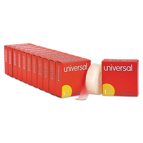 Universal® Invisible Tape, 1" Core, 0.75" X 36 Yds, Clear, 12/Pack