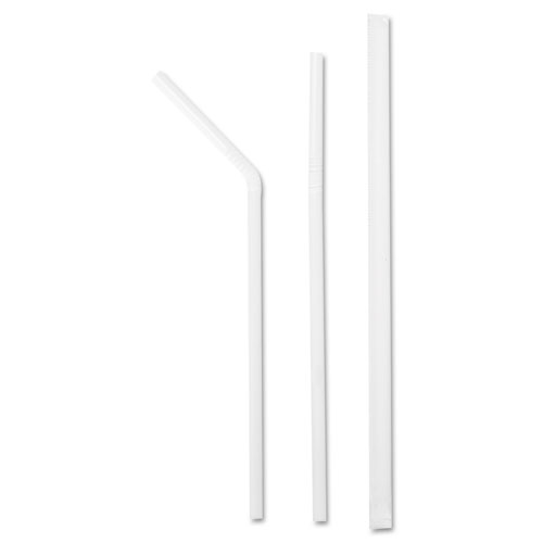 Boardwalk® Jumbo Straws, 7.75", Plastic, Black, Unwrapped, 250/Pack, 50 Packs/Carton