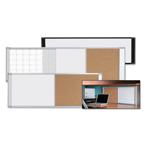 Image of Mastervision® Combo Cubicle Workstation Dry Erase/Cork Board, 48 X 18, Tan/White Surface, Aluminum Frame