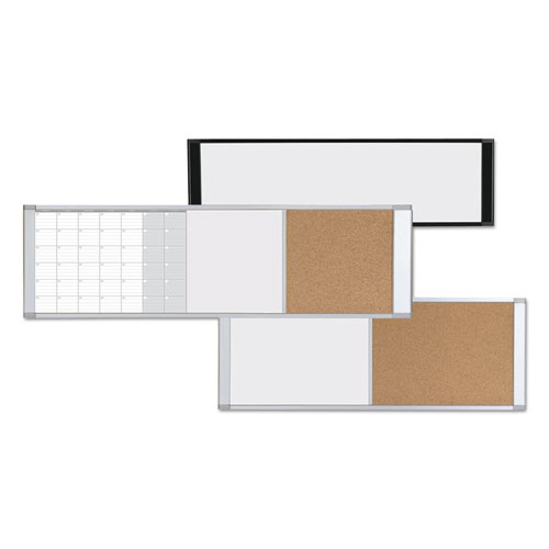 MasterVision® Combo Cubicle Workstation Dry Erase/Cork Board, 36x18, Silver Frame