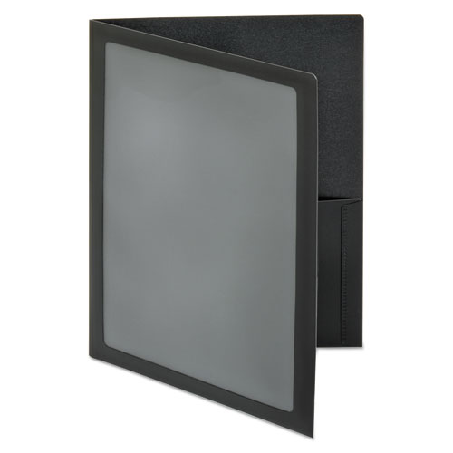 Image of Oxford™ Viewfolio Polypropylene Portfolio, 100-Sheet Capacity, 11 X 8.5, Clear/Black