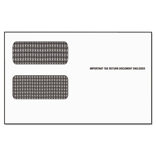 1099 Double Window Envelope, Commercial Flap, Self-Adhesive Closure, 5.63 x 9.5, White, 24/Pack | by Plexsupply
