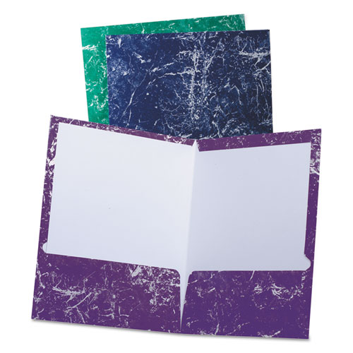 Marble High Gloss Portfolio, Charcoal/green/navy/purple