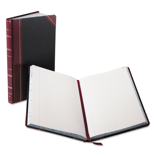 Record and Account Book, Custom Rule, Black/Red/Gold Cover, 13.75 x 8.38 Sheets, 300 Sheets/Book