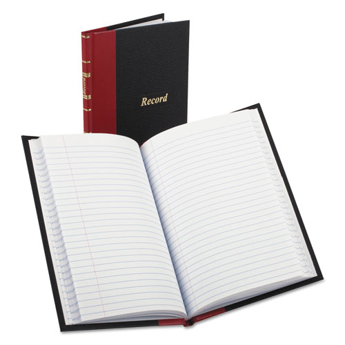 Record/Account Book, Black/Red Cover, 144 Pages, 5 1/4 x 7 7/8 | by Plexsupply