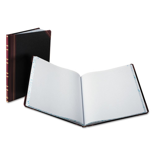 Extra-Durable Bound Book, Single-Page Record-Rule Format, Black/Maroon/Gold Cover, 11.94 x 9.78 Sheets, 150 Sheets/Book