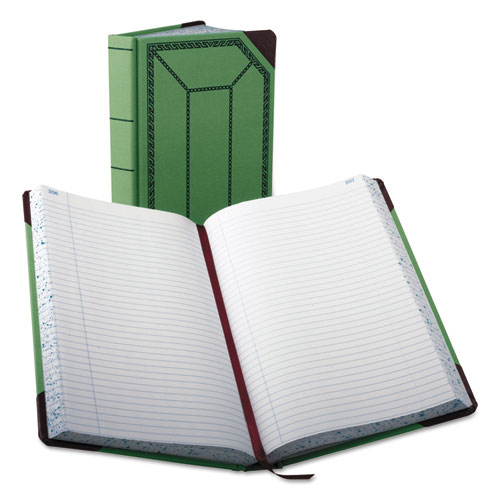 Boorum & Pease® Account Record Book, Record-Style Rule, Green/Black/Red Cover, 12.13 X 7.44 Sheets, 500 Sheets/Book