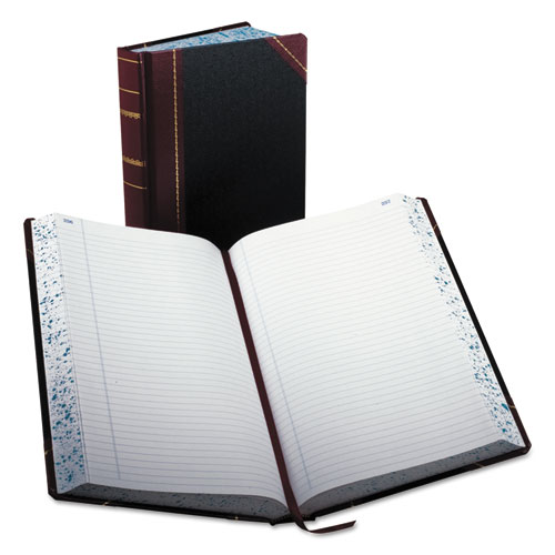 Record/Account Book, Record Rule, Black/Red, 500 Pages, 14 1/8 x 8 5/8 | by Plexsupply