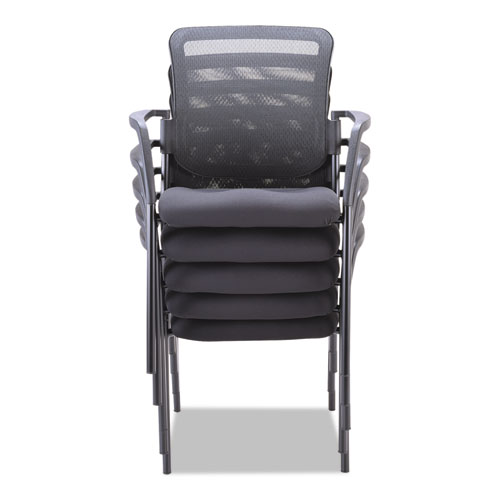 Image of Alera Mesh Guest Stacking Chair, 26" x 25.6" x 36.2", Black Seat, Black Back, Black Base