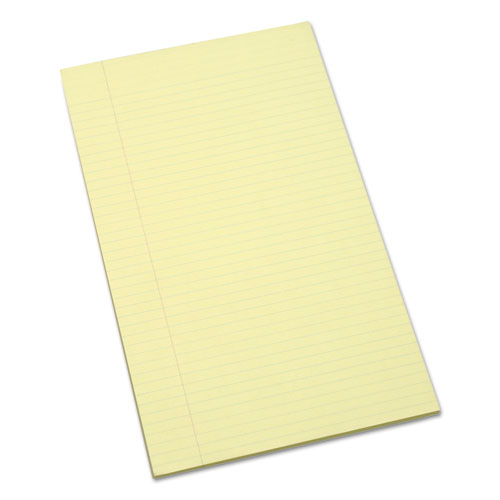7530011247632 SKILCRAFT Writing Pad, Wide/Legal Rule, 8.5 x 13.25, Canary, 100 Sheets, Dozen