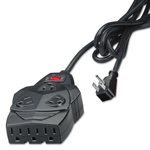Image of Fellowes® Mighty 8 Surge Protector, 8 Ac Outlets, 6 Ft Cord, 1,300 J, Black