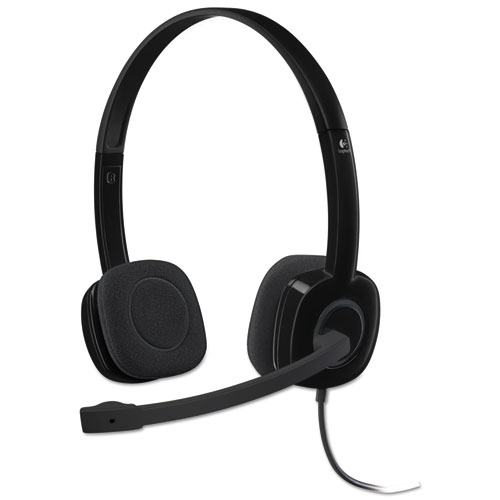 Logitech® H151 Binaural Over The Head Headset, Black