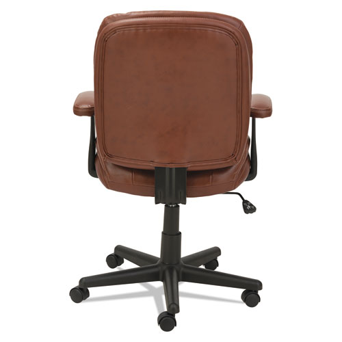 Image of Oif Swivel/Tilt Bonded Leather Task Chair, Supports 250 Lb, 16.93" To 20.67" Seat Height, Chestnut Brown Seat/Back, Black Base