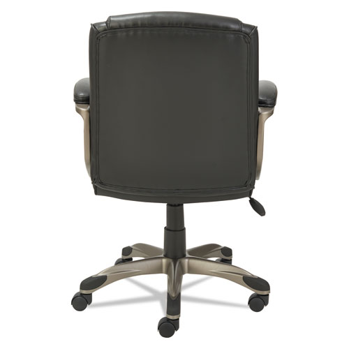 ALERA VEON SERIES LOW-BACK LEATHER TASK CHAIR, SUPPORTS UP TO 275 LBS., BLACK SEAT/BLACK BACK, GRAPHITE BASE