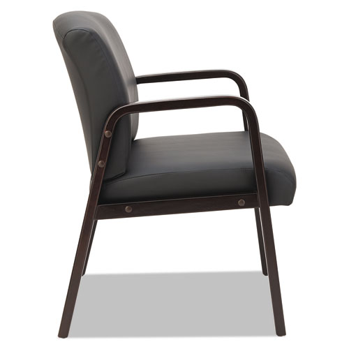 Image of Alera® Reception Lounge Wl Series Guest Chair, 24.21" X 24.8" X 32.67", Black Seat, Black Back, Espresso Base