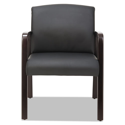 Image of Alera® Reception Lounge Wl Series Guest Chair, 24.21" X 24.8" X 32.67", Black Seat, Black Back, Espresso Base