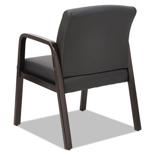 Alera Reception Lounge WL Series Guest Chair, 24.21" x 24.8" x 32.67", Black Seat, Black Back, Espresso Base