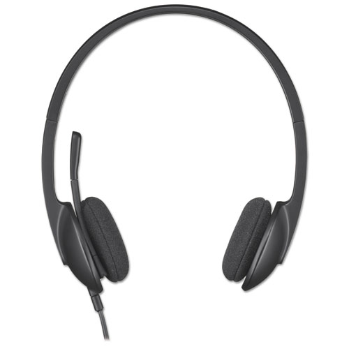 H340 Binaural Over The Head Corded Headset, Black